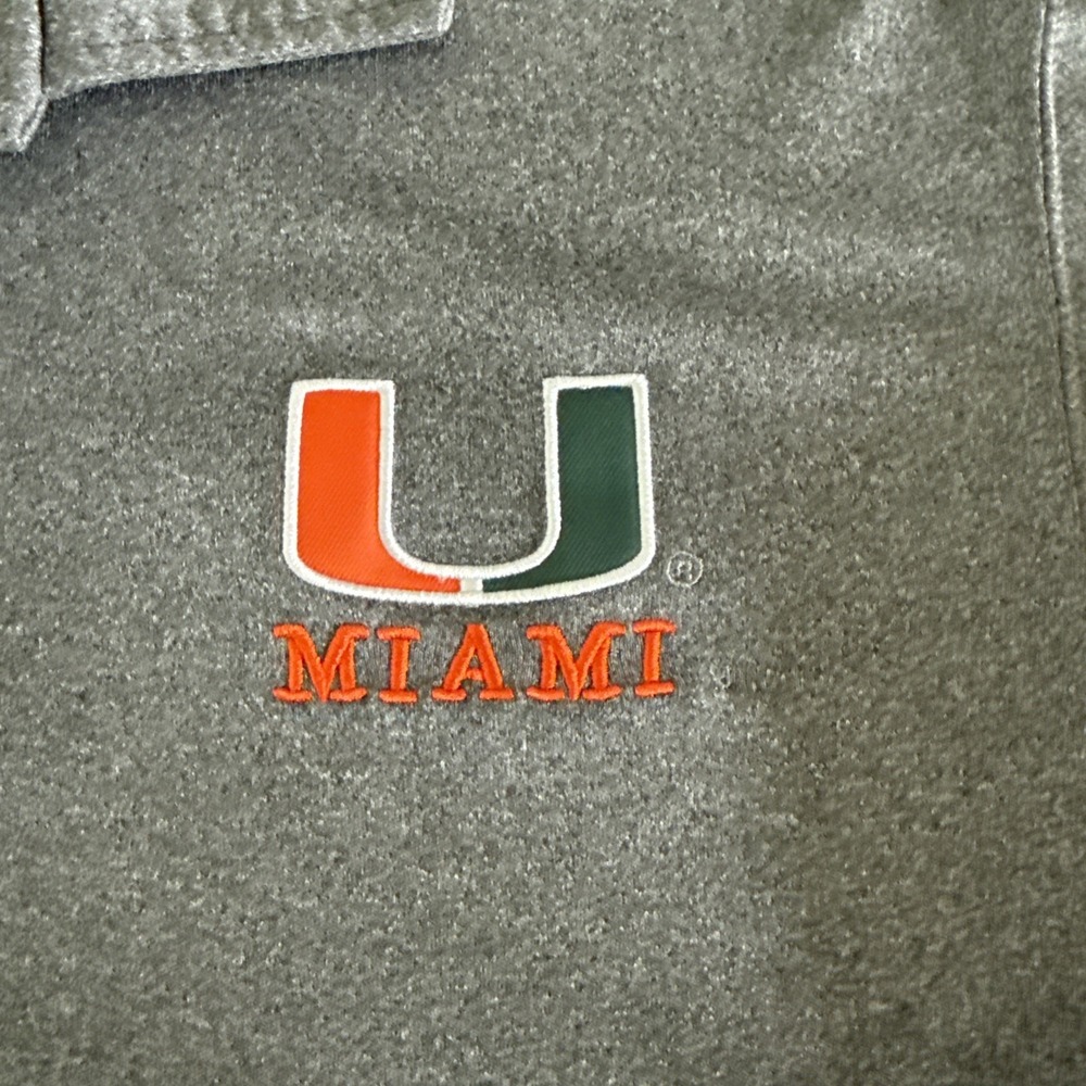 Miami University Polo Shirt XL Gray Orange Logo Embroidered Performance Men - Picture 2 of 6